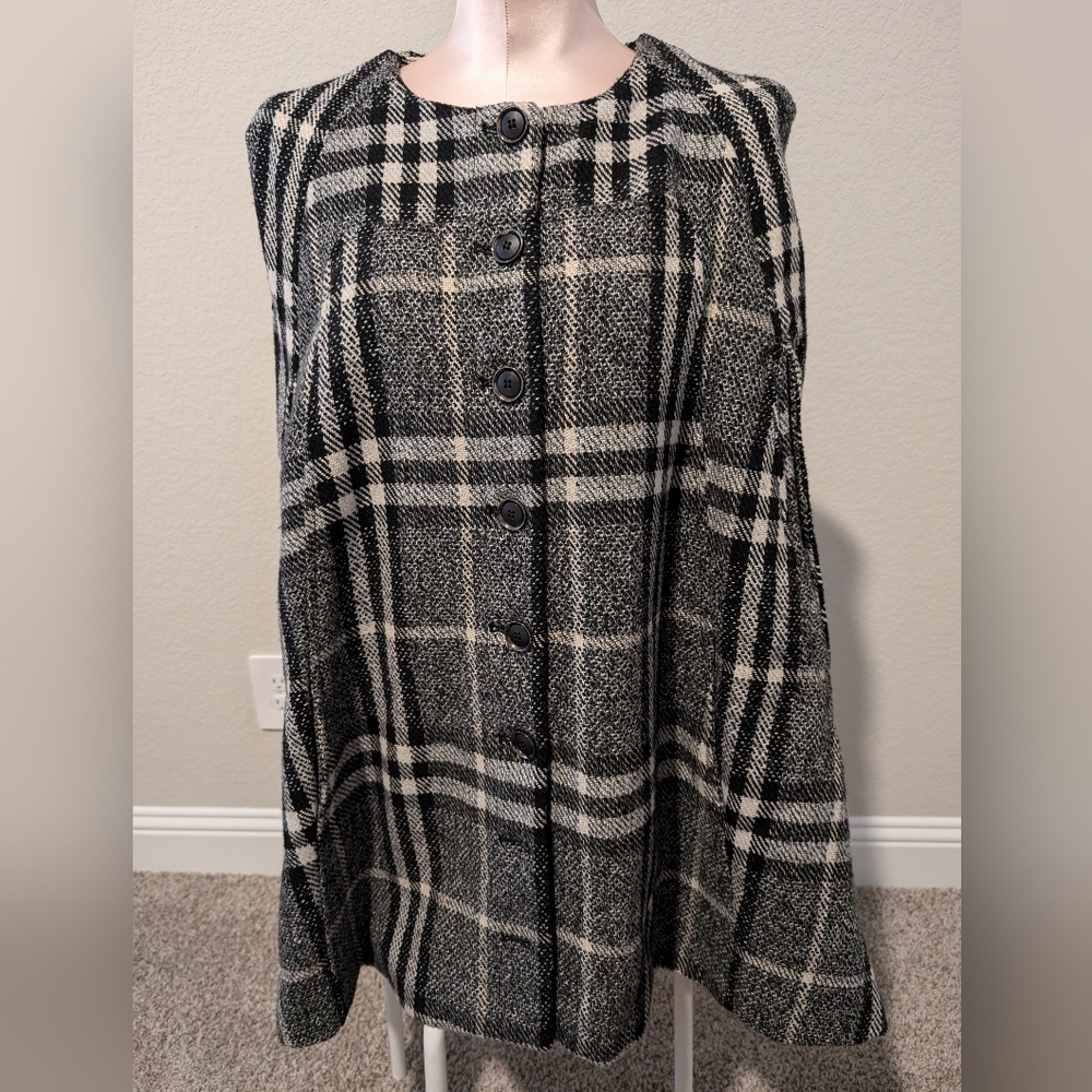 Mango plaid cape